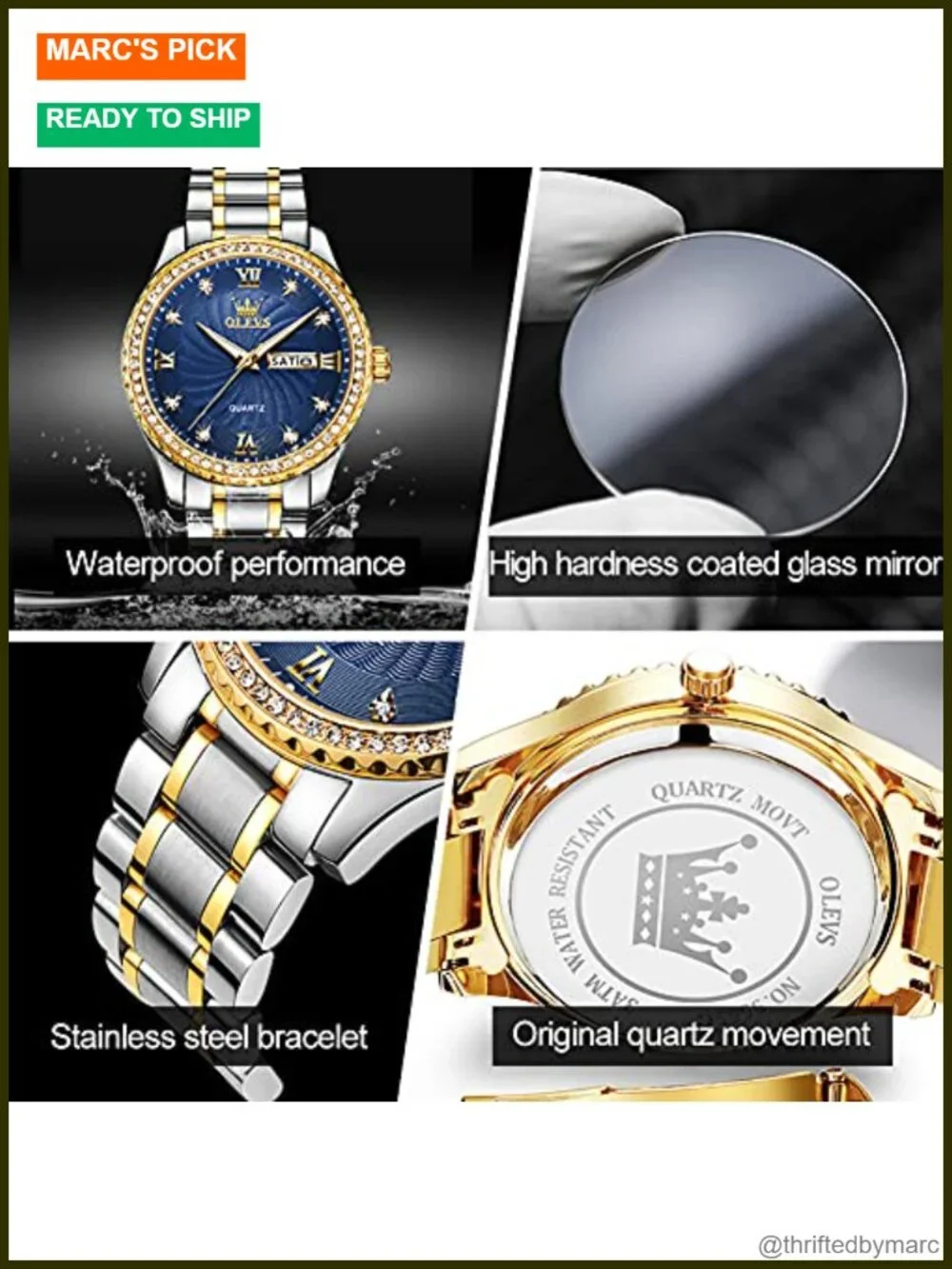 Chronograph Business Dress Quartz Stainless Steel Waterproof Luminous Date